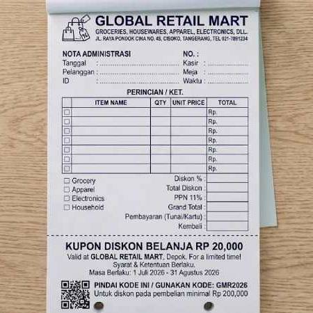 6 Ide Desain Nota Toko Retail yang Bisa Jadi Inspirasi